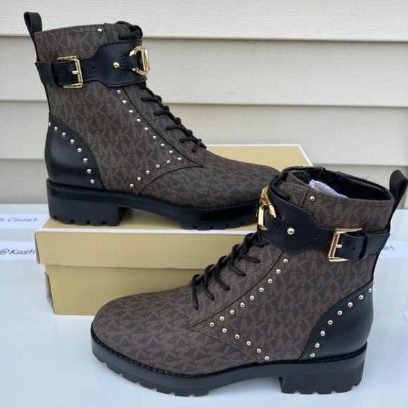 Michael kors boots Kincaid Laceup boots-Brown Size-6,6.5,7, 7.5,8,8.5,9,9.5 & 10 - Picture 1 of 13